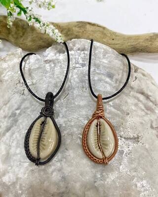 Copper Pendants with Cowrie Shells