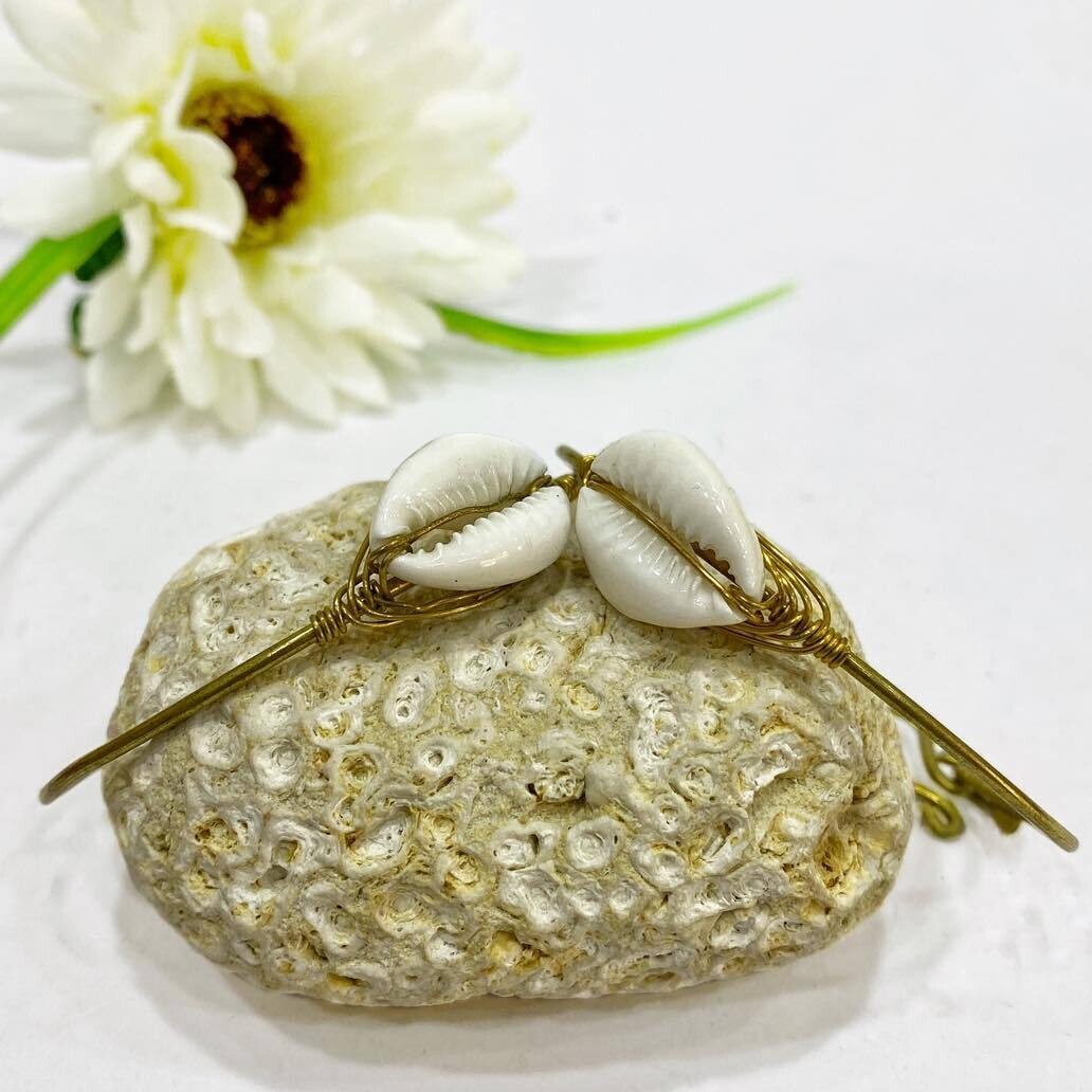 Cowrie shell brass bracelets