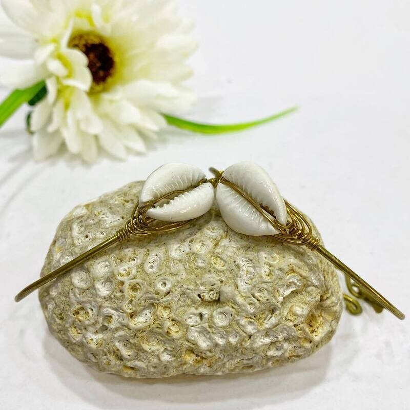 Cowrie shell brass bracelets