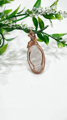 Rose Quartz Wire Wrapped Handmade Necklace