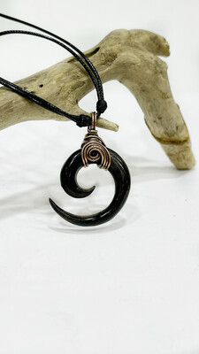 Spiral Hand Carved Horn Pendant