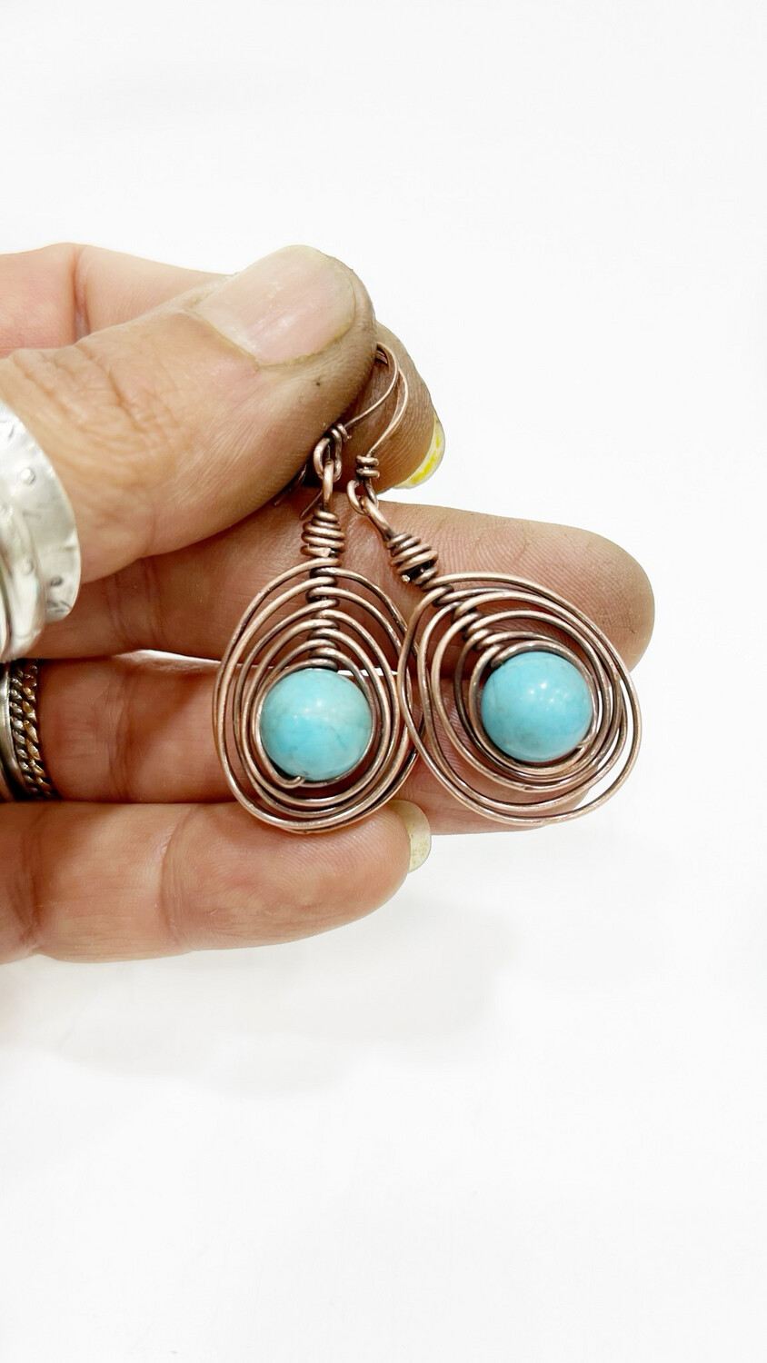 Turquoise Copper Handmade Earrings