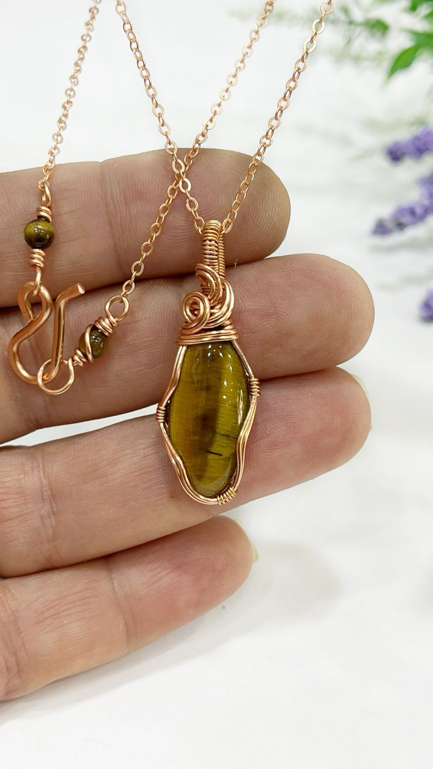 Tigers Eye Wire Wrapped Pendant