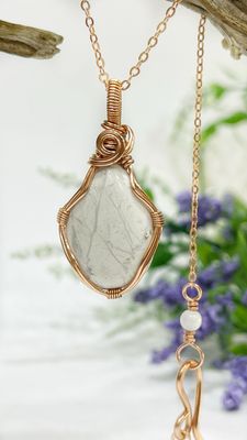 Howlite Wire Wrapped Gemstone Pendant