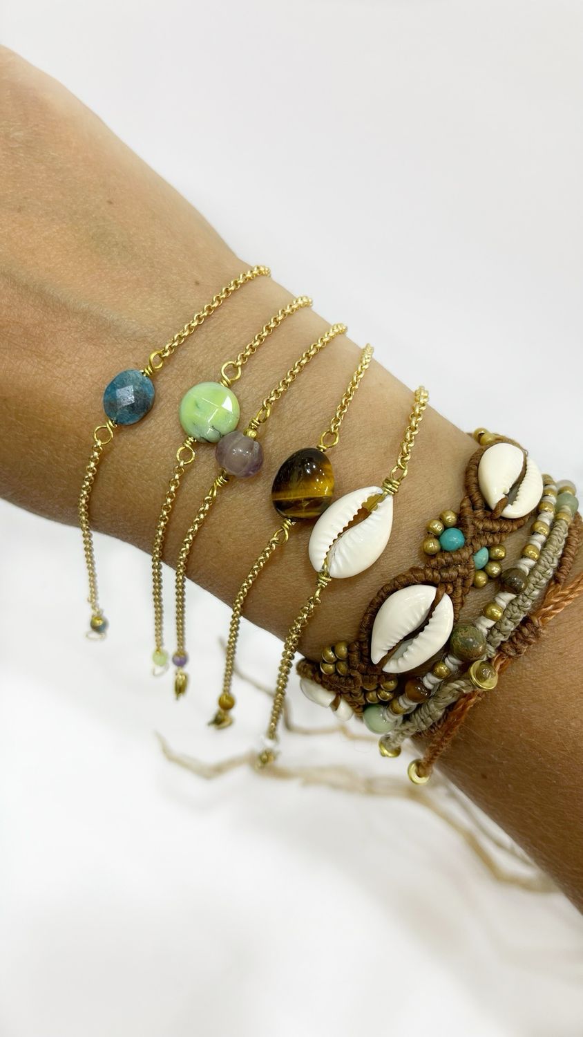 Stainless Steel Gold PVD Stone Bracelets