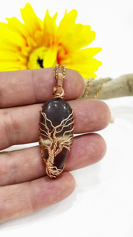Fluorite Tree Of Life Wire wrapped Handmade Pendant