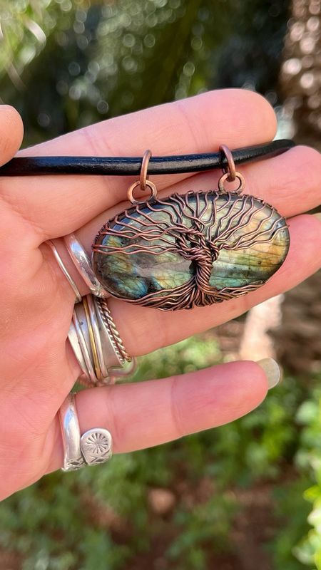Labradorite Tree Of Life Handmade Necklace