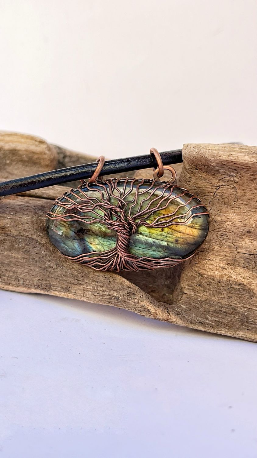 Labradorite Tree Of Life Handmade Necklace