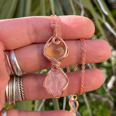 Rose Quartz And Citrine Necklace