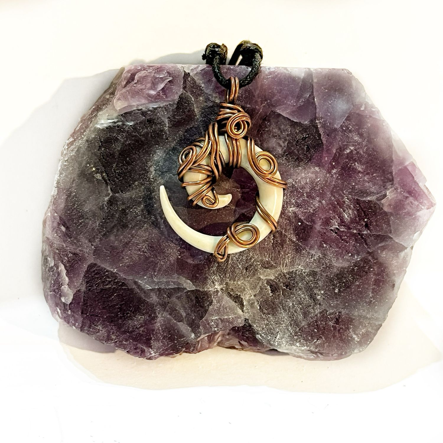 Hand Carved Bone Pendant