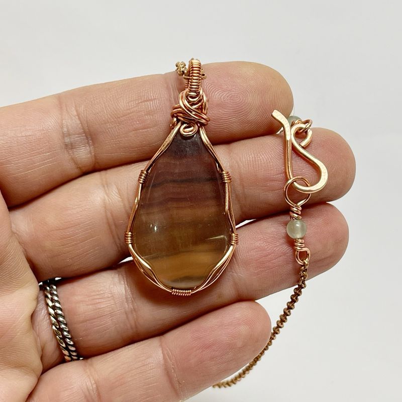 Fluorite Wire Wrapped Handmade Pendant