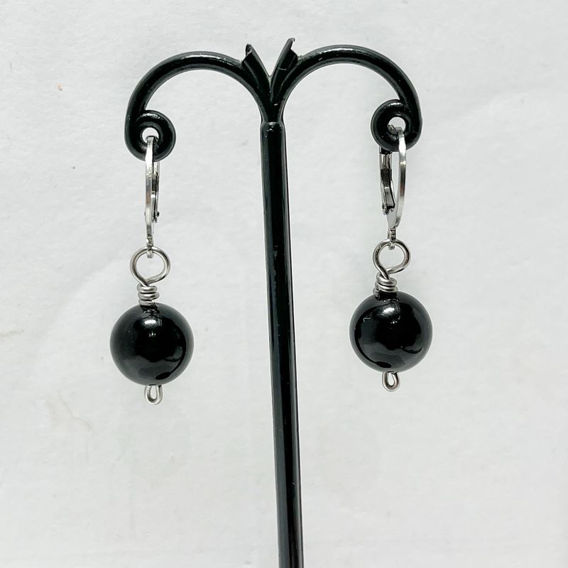 Onyx Stainless Steel Earrings