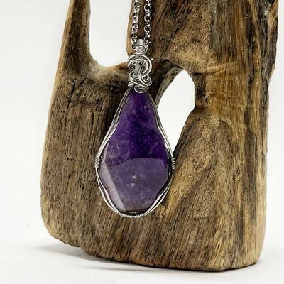 Stainless Steel Amethyst Necklace