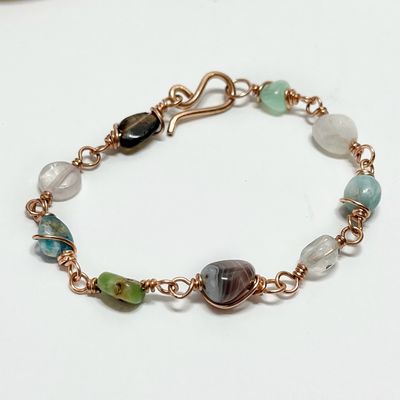 Multi Gemstone Copper Bracelet