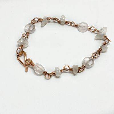 Rose Quartz Handmade Copper Bracelet