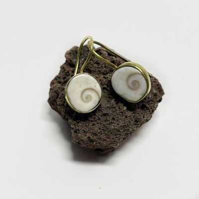 Operculum Brass Earrings