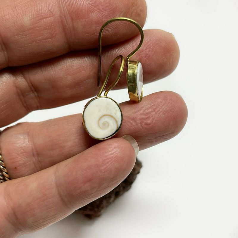 Operculum Brass Earrings