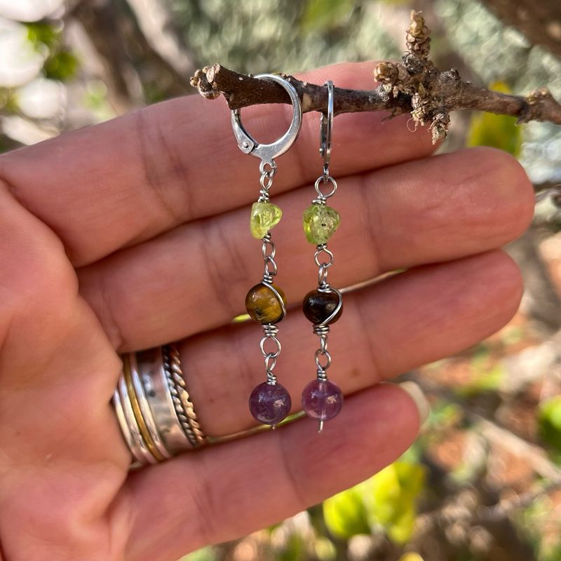 Stainless Steel Gemstone Earrings