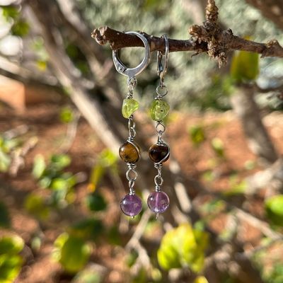 Stainless Steel Gemstone Earrings