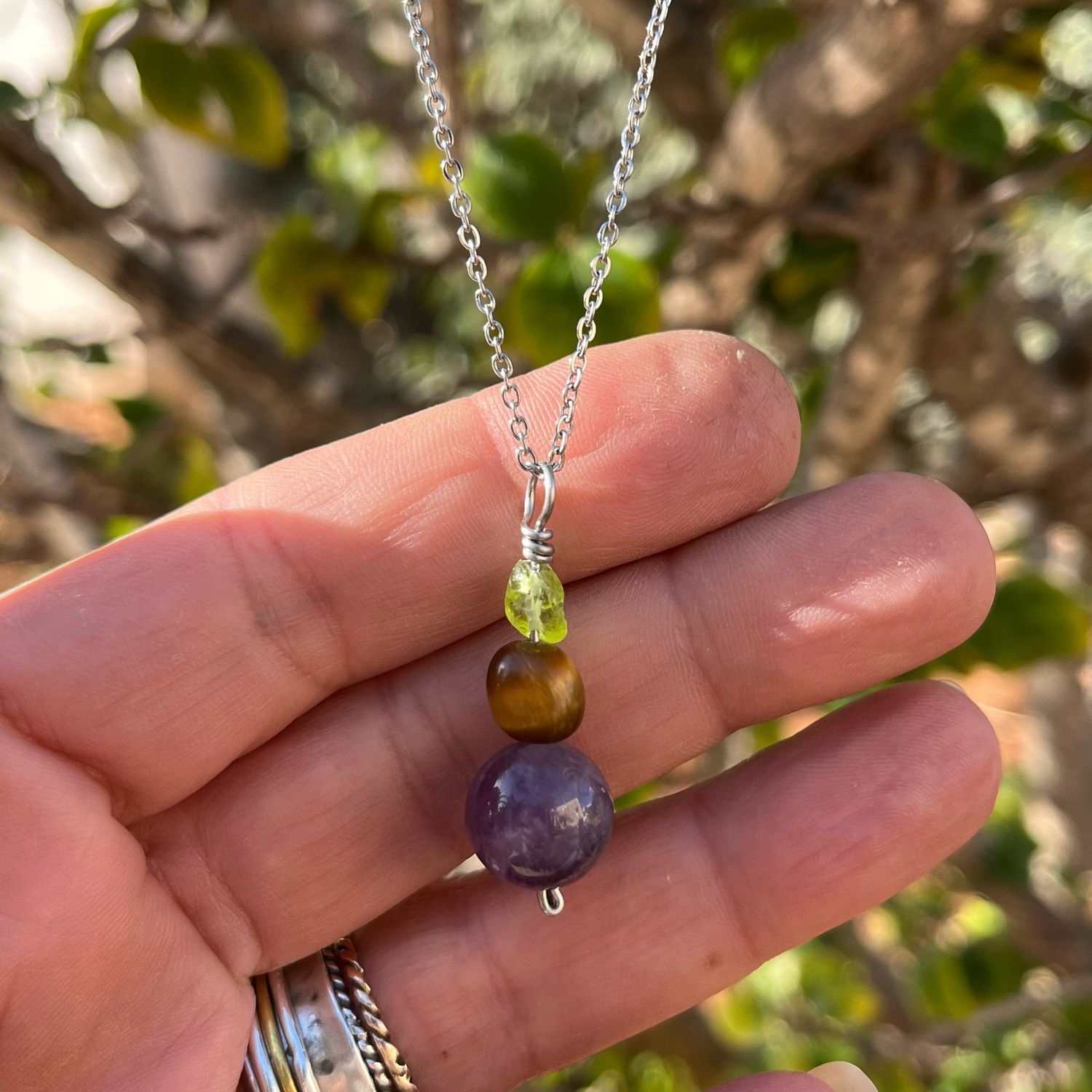 Stainless Steel Stone Pendant