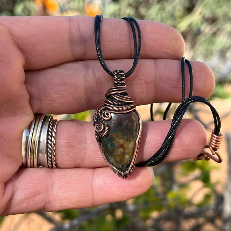 Bloodstone Wire Wrapped Pendant