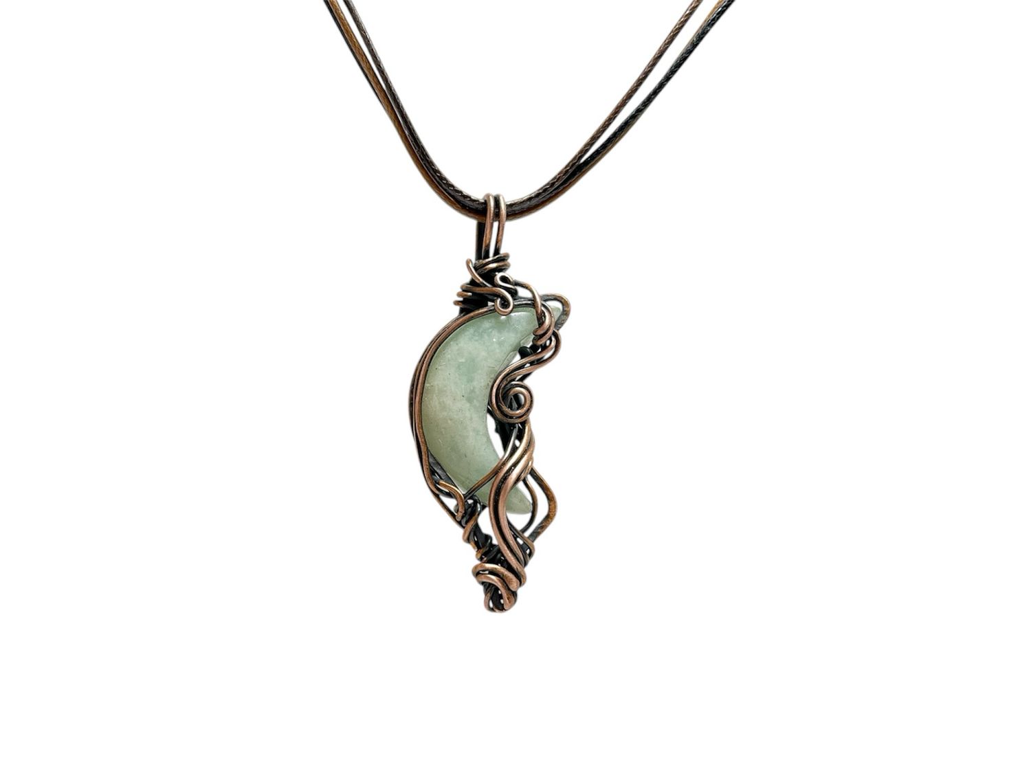 Amazonite Moon Pendant