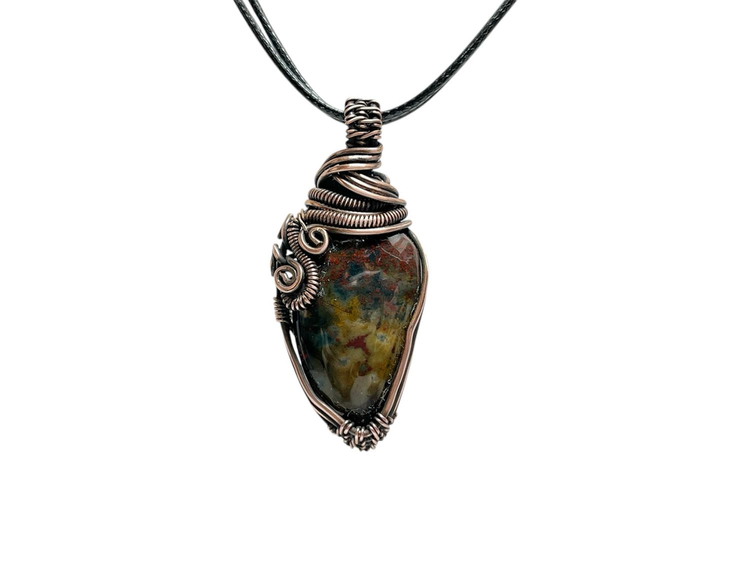 Bloodstone Wire Wrapped Pendant