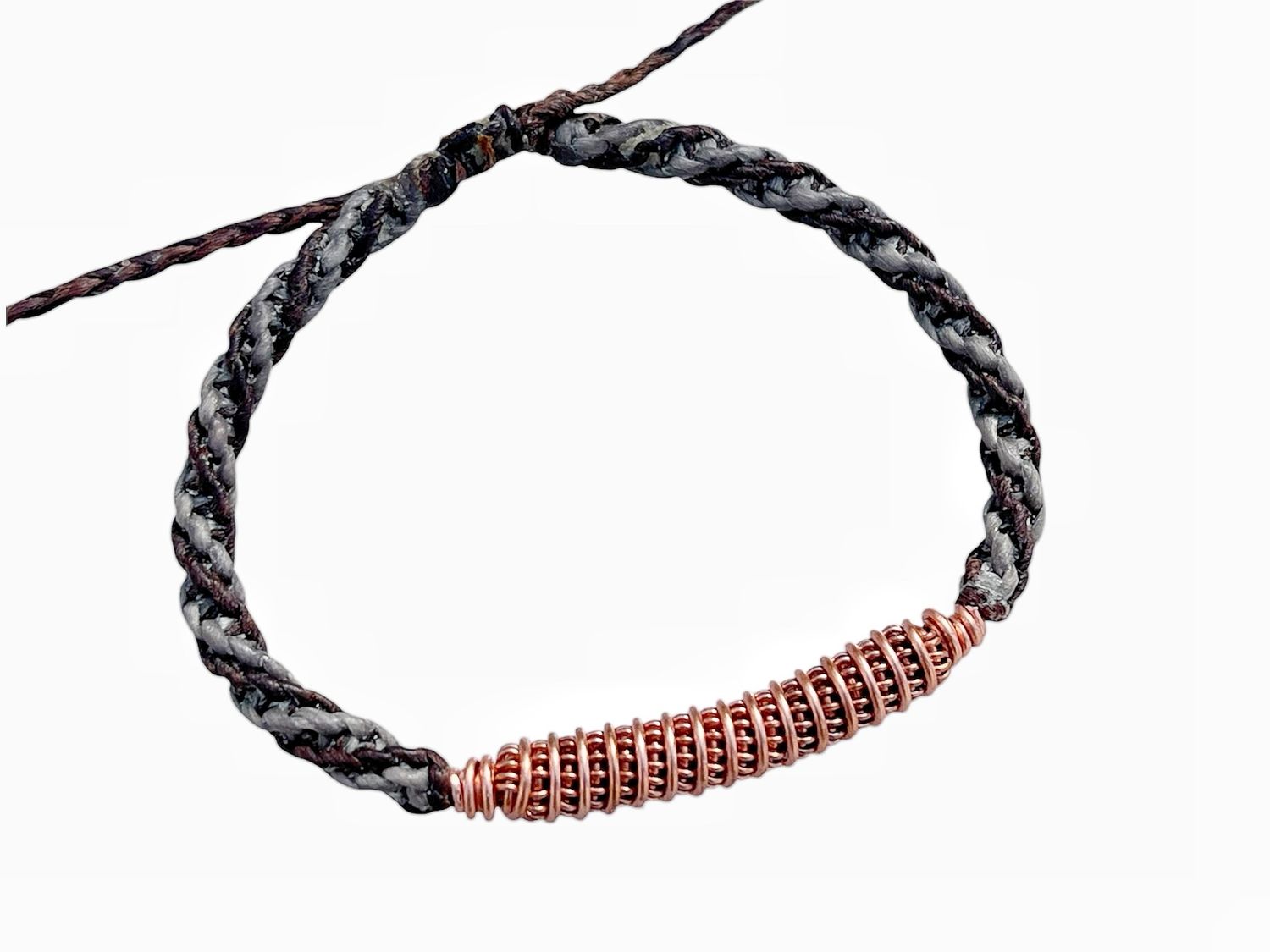 Macrame Bracelet With A Handmade Copper Bead