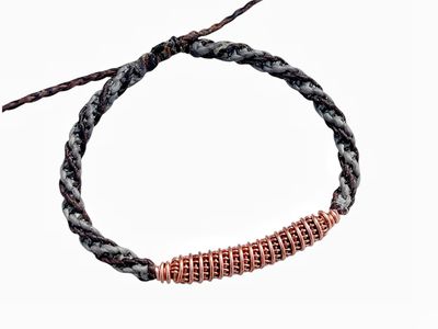 Macrame Bracelet With A Handmade Copper Bead