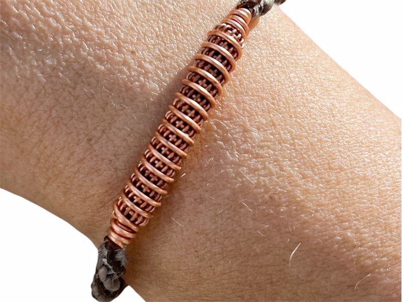 Macrame Bracelet With A Handmade Copper Bead