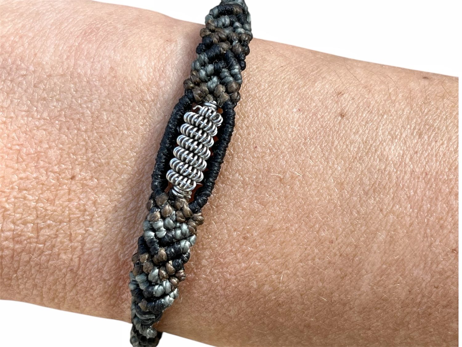 Handmade Macrame Bracelet With A Stainless Steel Bead