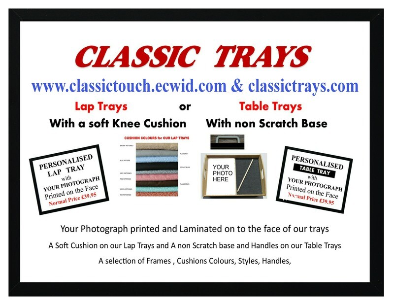 BASIC LAP TRAY at TRADE PRICES with YOUR OWN PHOTOGRAPH or STAR WARS, DR WHO, FROZEN, SIMPSONS, on a 16" X 12" BASIC (Black) LAP TRAY. ONLY £29.95