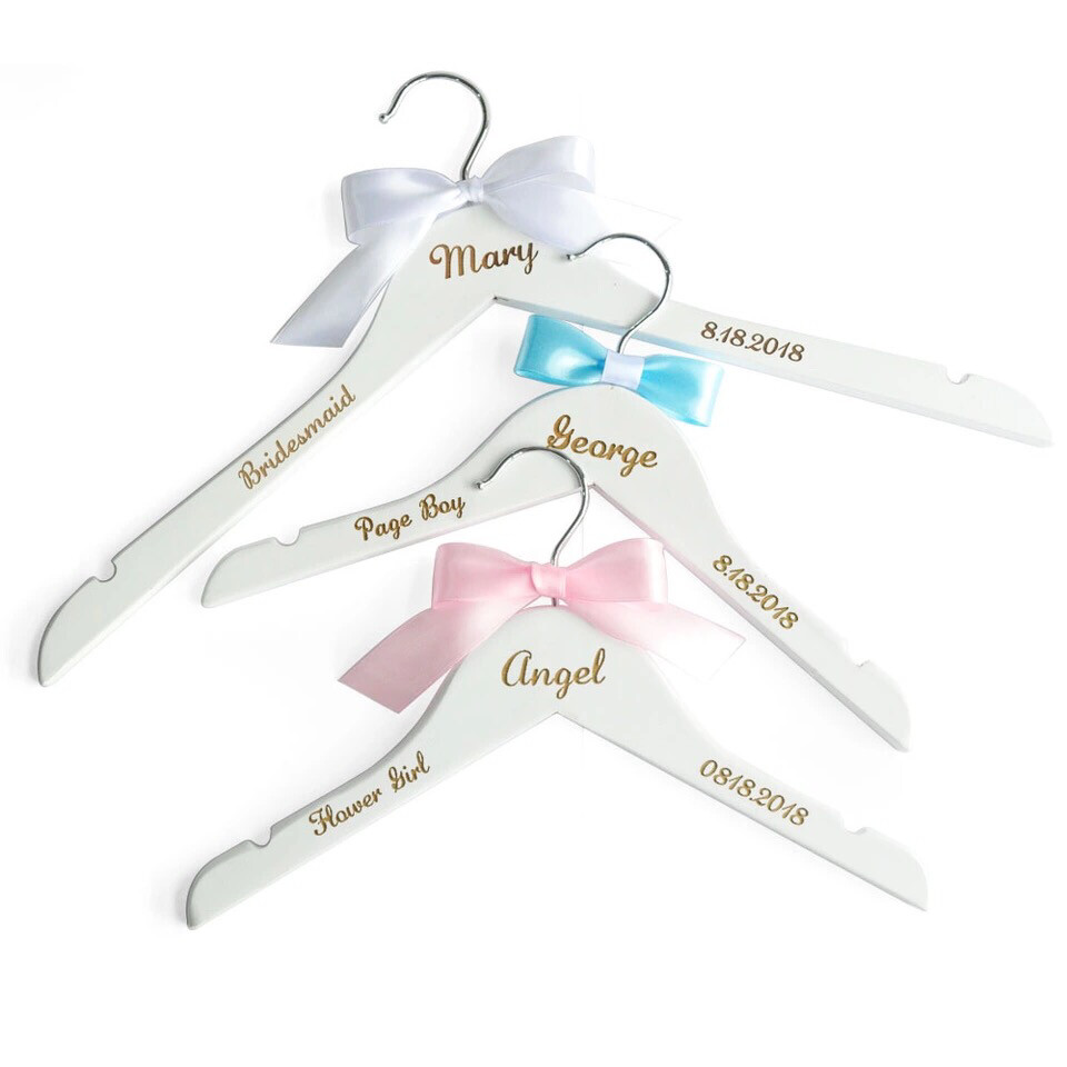Personalized Wedding Hanger,Engraved Wedding Clothes Hanger, Dress Hanger,Name Bridal Party Gifts, Bridesmaid Hanger Laser Cut