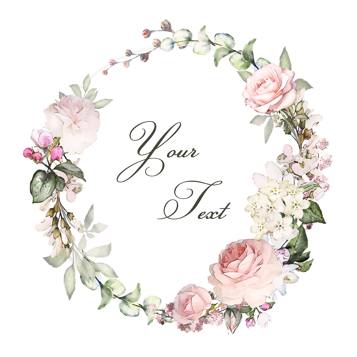 Digital file Floral Wreaths With Typography