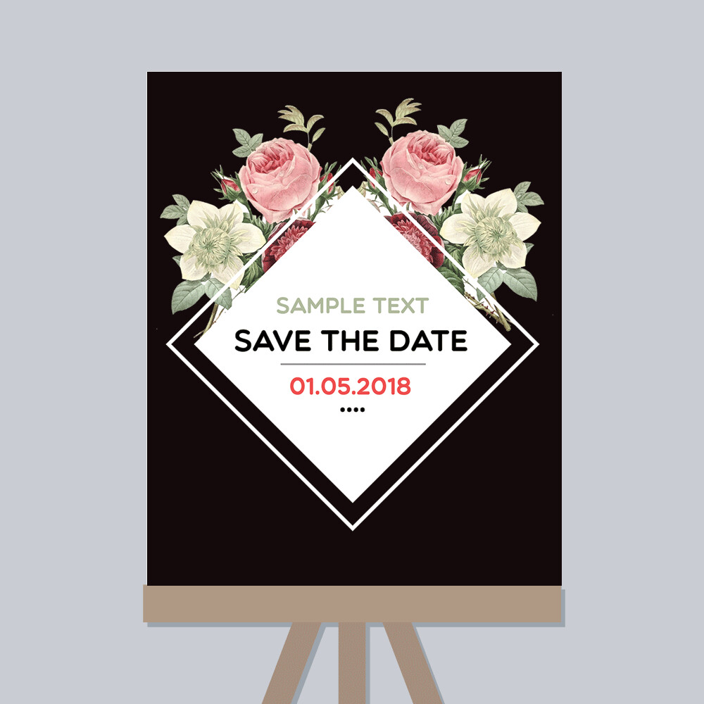 Digital File Save The Date Watercolor Flowers