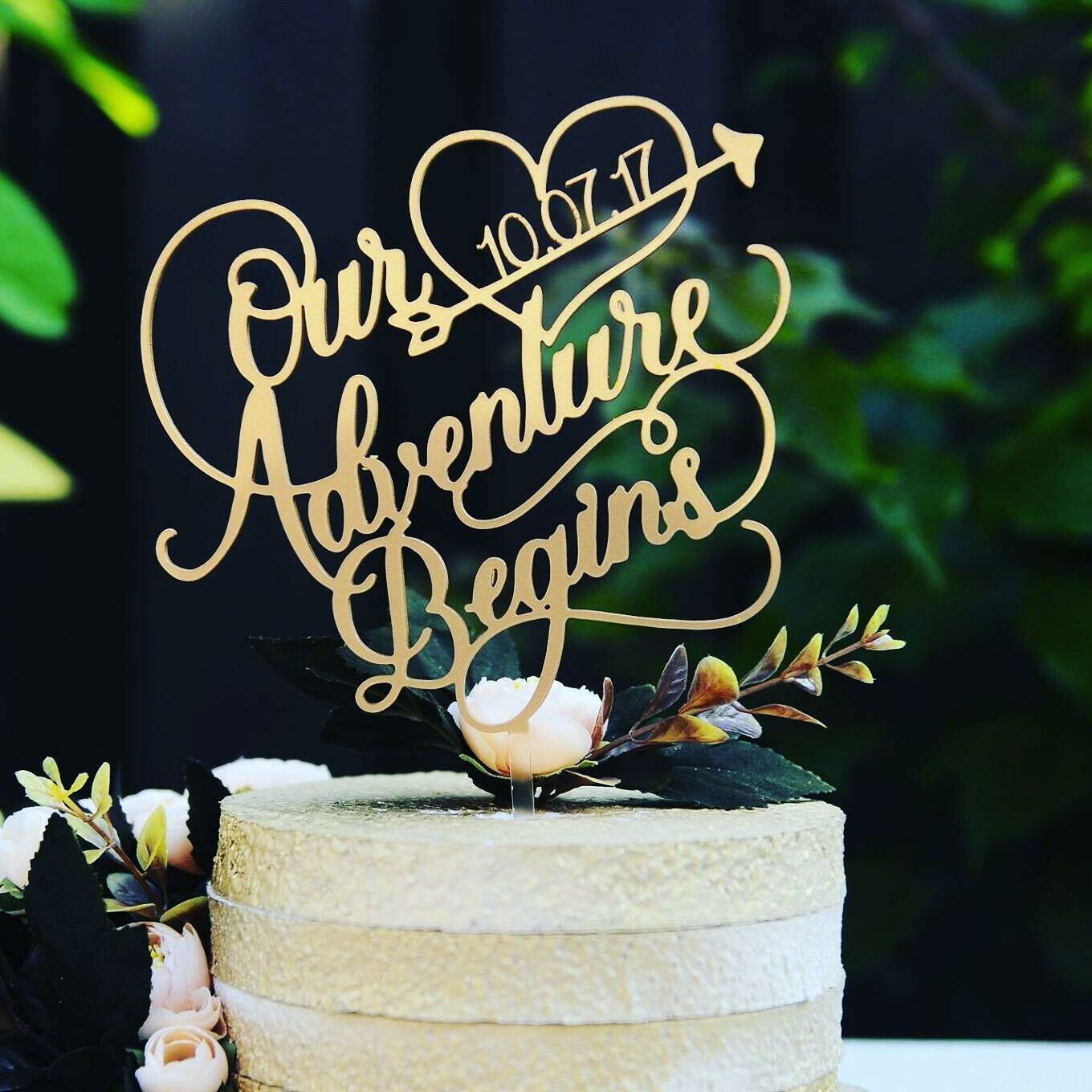 Our adventure beginning Cake Topper