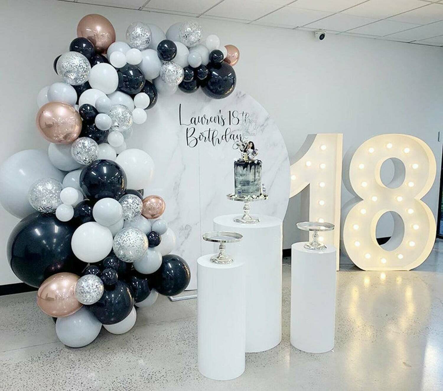 125pcs Black White Grey Balloons Garland Arch Kit 4D Rose Gold Ballon Birthday Wedding Baby Shower Anniversary Party Decorations