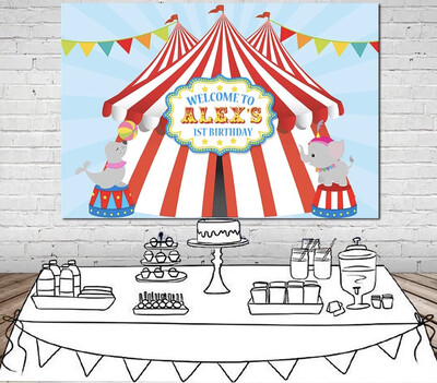 Carnival Circus Party Photography Backdrop Bunting 1st Birthday Party Background