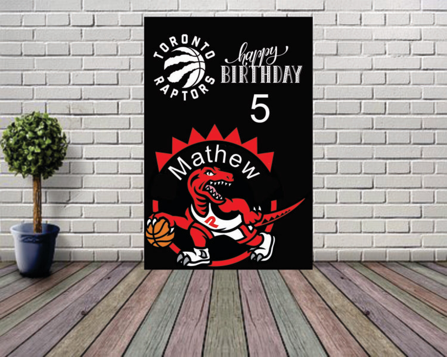 Toronto Raptors Backdrop Happy Birthday