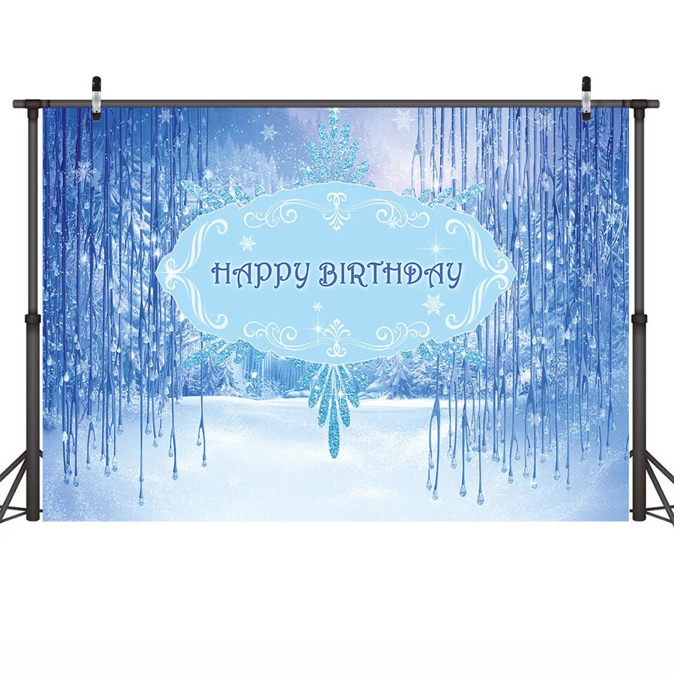 Neoback Birthday Party Winter Onederland Photography Backdrop Frozen-Winter Birthday Cake Table Decor Background Blue Theme