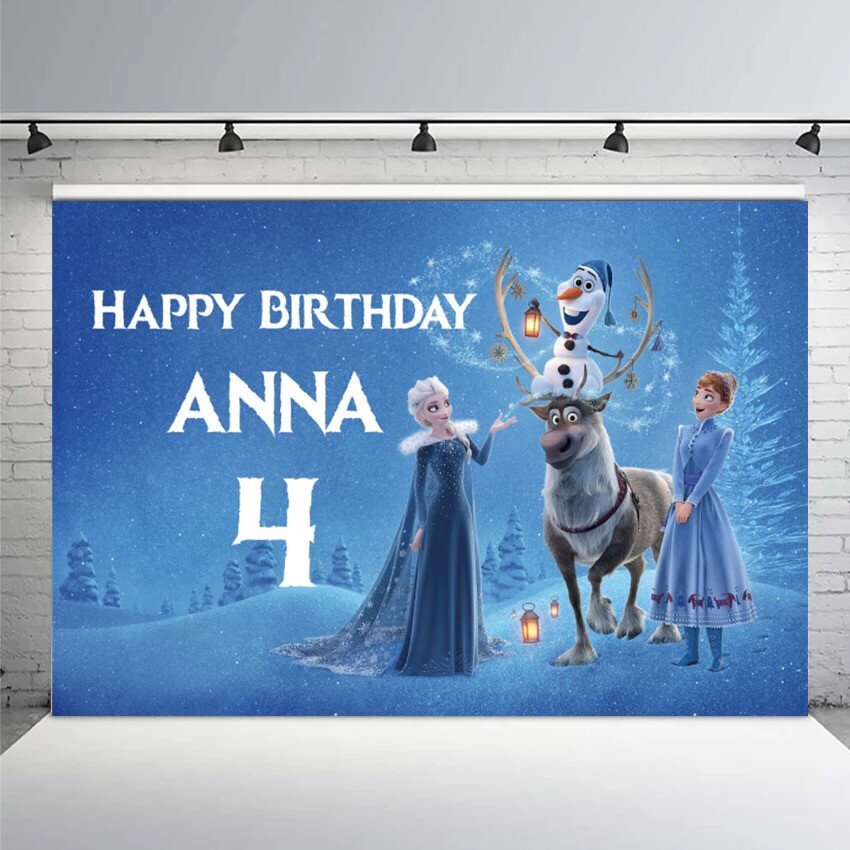 Photography Backgrounds Frozen Ice Queen Princess Elsa Children Baby Backdrop Decor Photocall Backdrop Photo Studio Banner