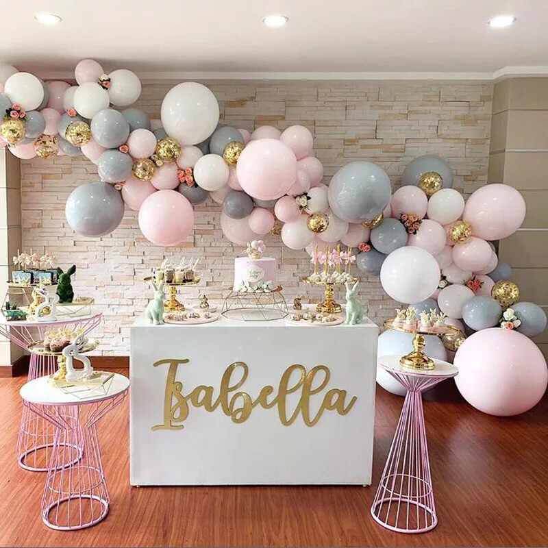 Grey Balloons Round Latex ballons Arch Baby Shower Wall Backdrop Decoration