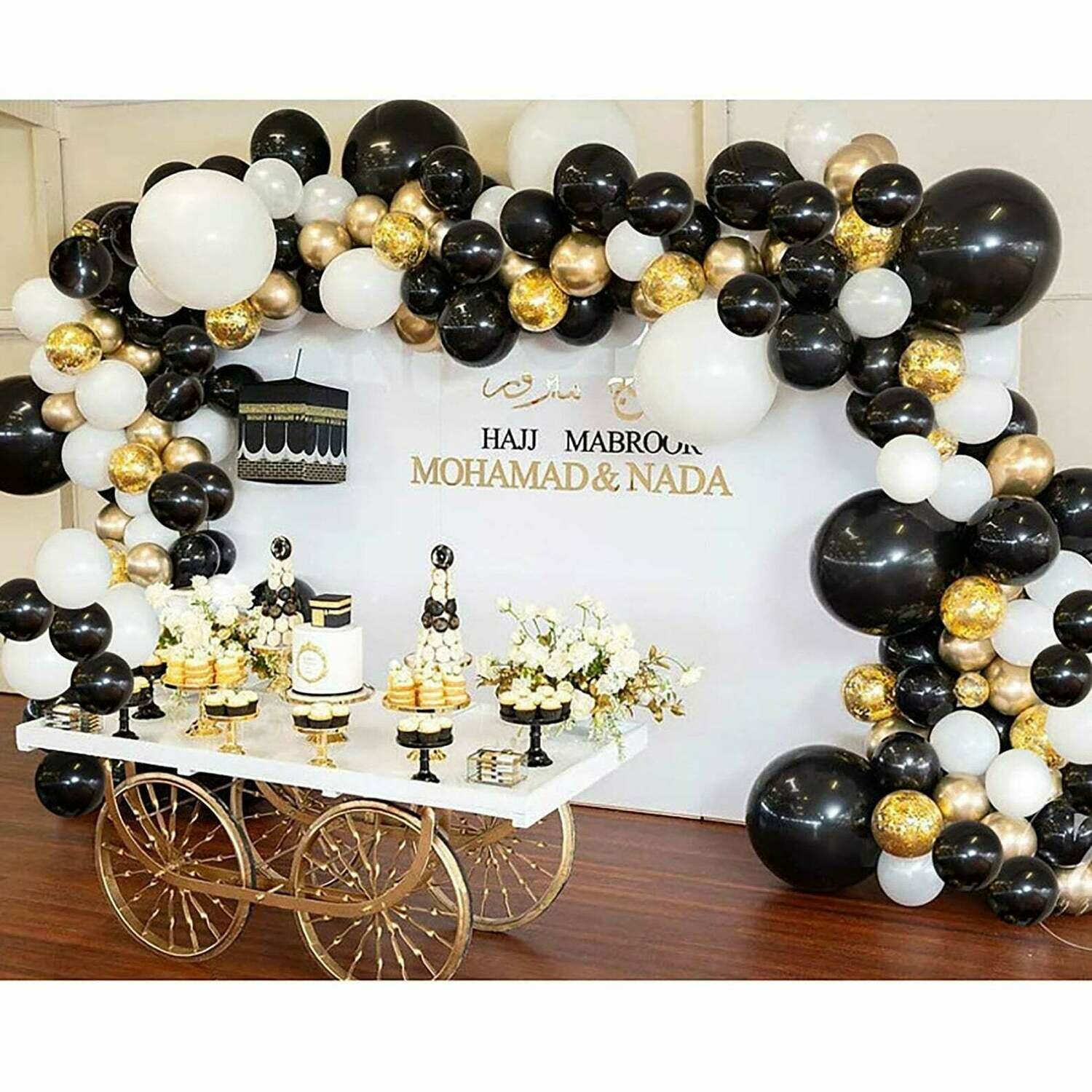 Black White Gold Latex Balloons , Kids Birthday Balloon Arch,Craft Supplies & Party ,Wedding Balloon Kit,Party Balloon Decoration