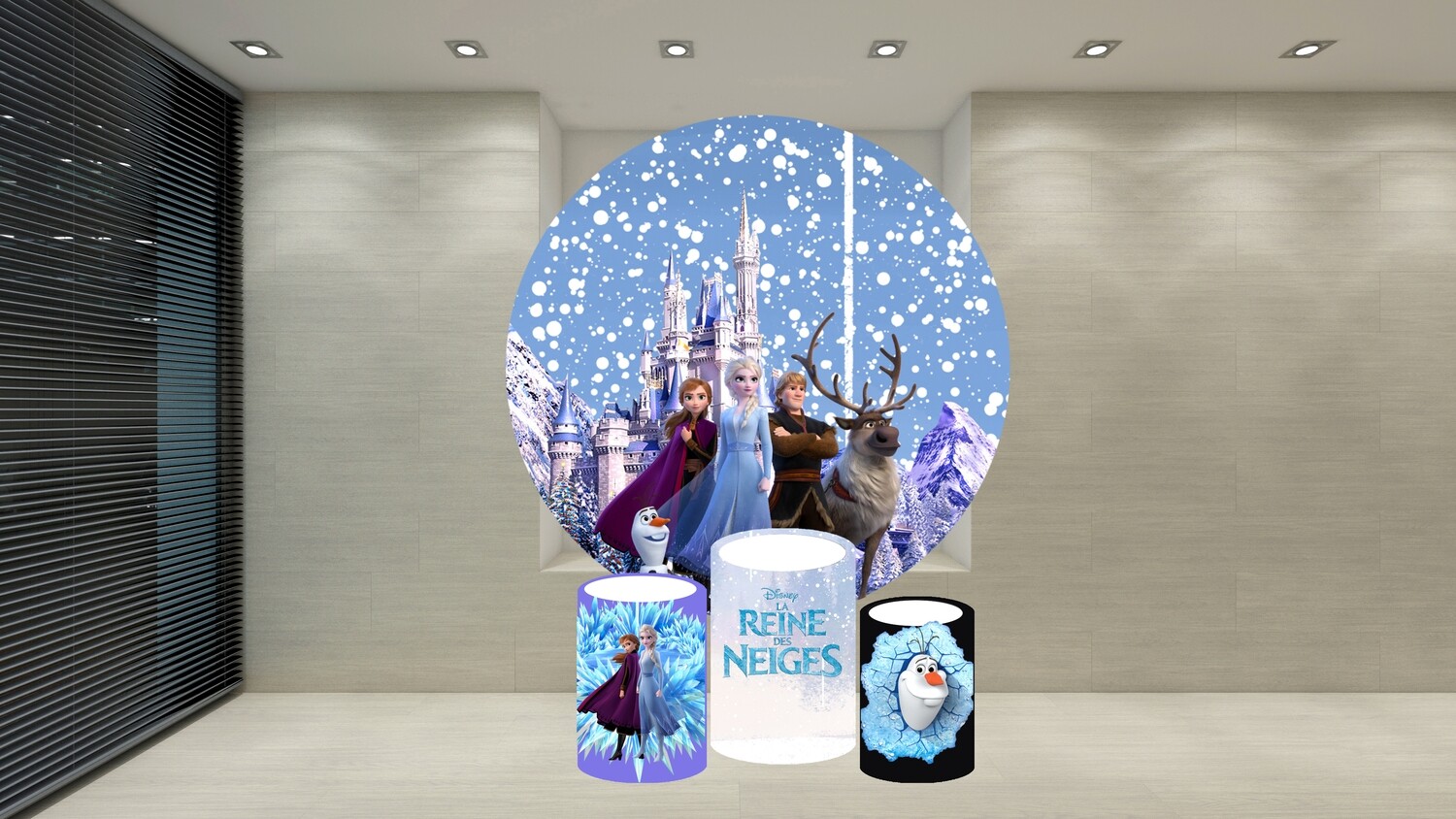 Frozen 2 round backdrop and cylinder covers