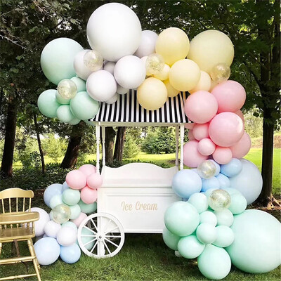 155pcs Double Layer Macaroon Balloon Garland Arch Kit White Yellow Blue Pink Latex Balloons Birthday Bridal Baby Shower Wedding Party Decor
