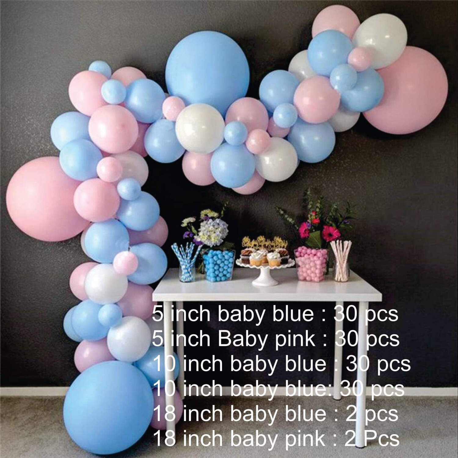 197pcs/set Pastel Pink Blue Balloon Garland Arch for Wedding Bridal Shower Party Birthday Festival decoration 