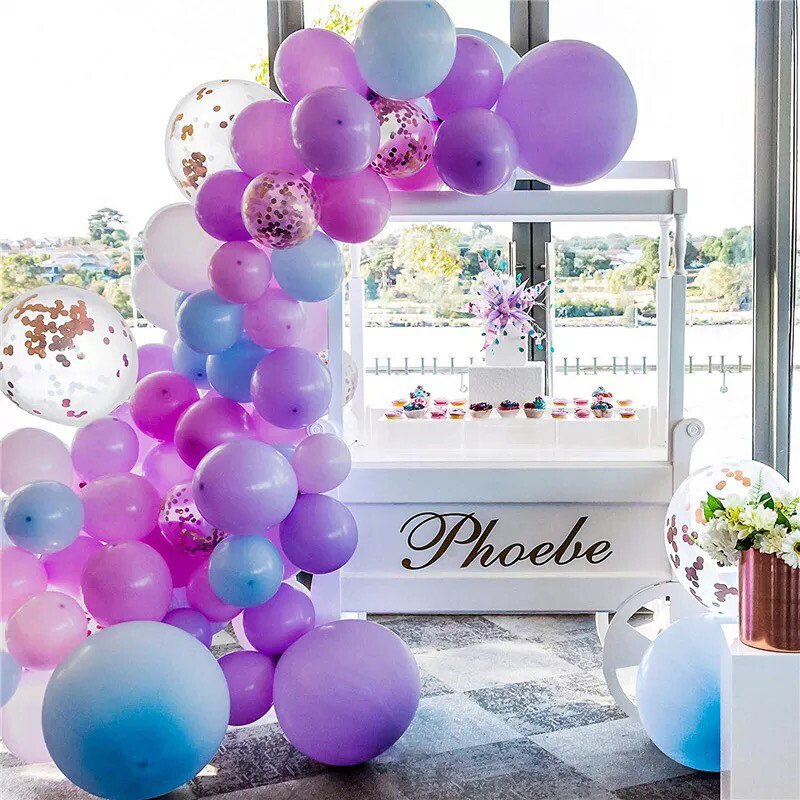 168 pcs Pink Blue Purple Balloon Arch Garland Kit Rose Gold Confetti Latex Balloons for Birthday Wedding Baby Shower Party Decor