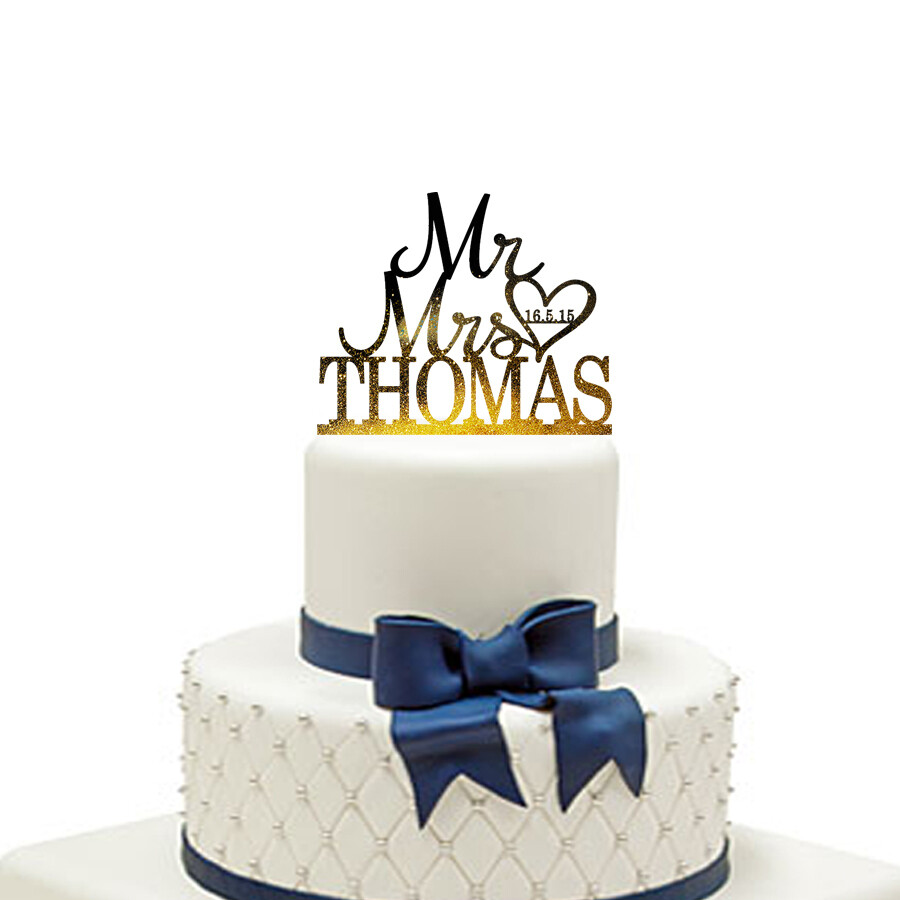 Mr and Mrs Cake Topper