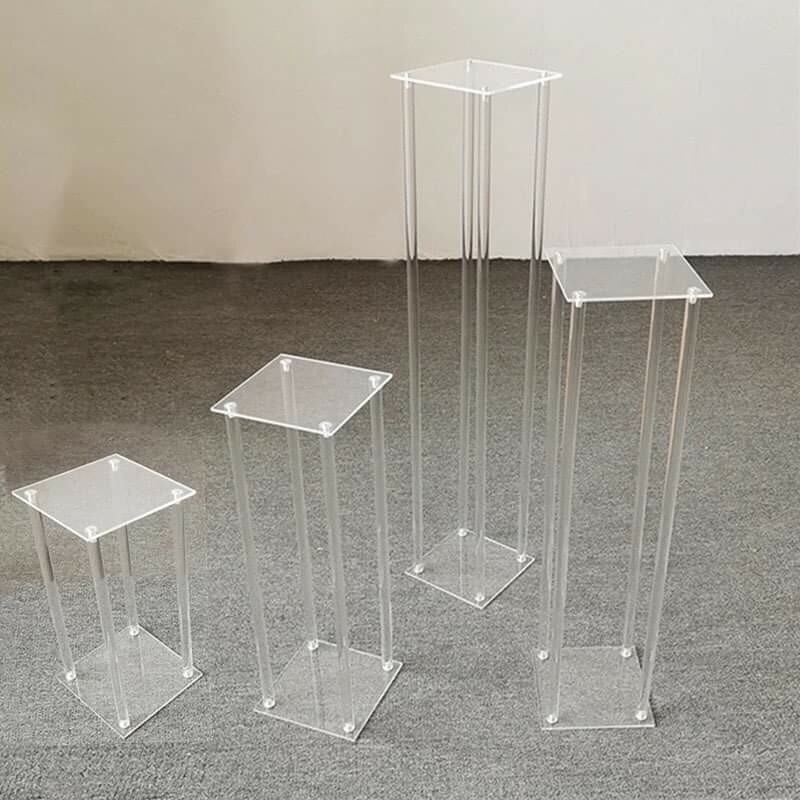 Square shape Table flower rack 40 - 50 - 60 - 70 - 80 - 90 cm tall acrylic wedding road lead wedding centerpiece event party decoration 