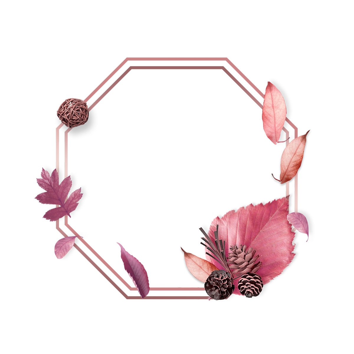 Elegant Luxury Rose Gold Leaf Border